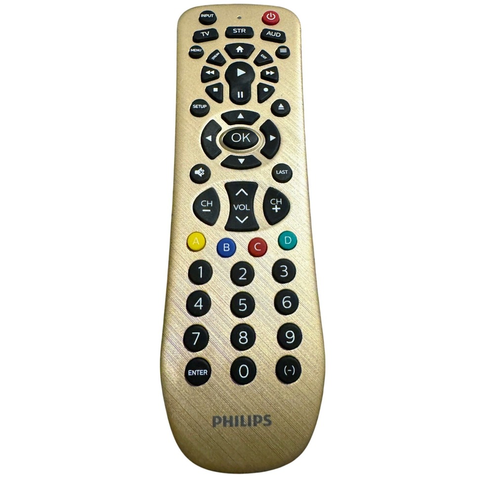 Gold Philips Universal Remote‎ 4 Device Luxury Control TV Brushed